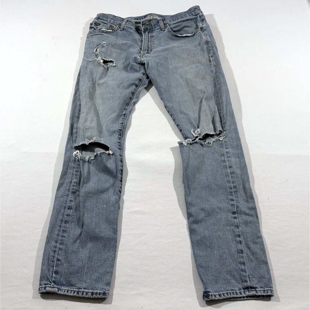 Polo Ralph Lauren The Sullivan Slim Denim Jeans Distressed Destroyed Blue 32x30